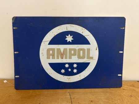 Vintage Ampol Metal Sign
