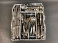 Large Collection of Silver Plated Cutlery. Knives are Monogrammed, Forks are Walker & Hall. - 2