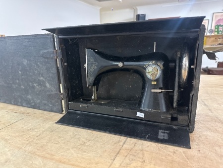 Taylor Bird Hand Crank Sewing Machine in Case