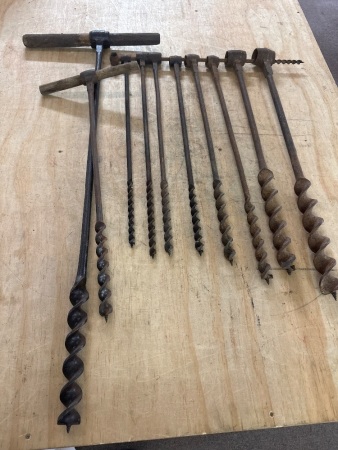 Antique Hand Wood Augers - Various Sizes