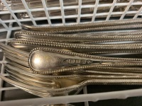 Large Collection of Silver Plated Cutlery. Knives are Monogrammed, Forks are Walker & Hall. - 6