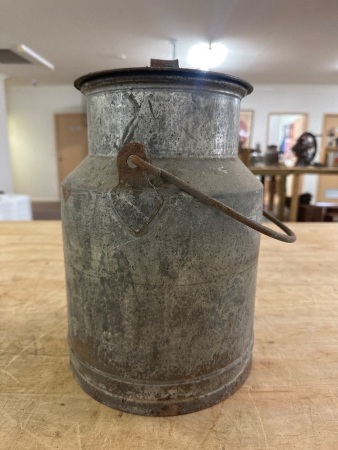 Galvanised MALLEYS Cream/Milk Can - 12in(H)