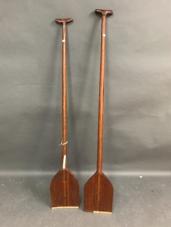 Pair of Vintage Red Cedar Outrigger Paddles