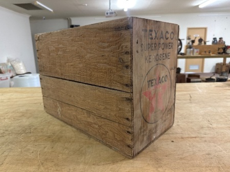 TEXACO SUPER POWER KEROSENE Wooden Crate