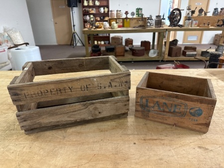 S.A.W Vintage Wooden Crate + Lane Wooden Crate