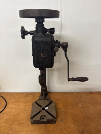 Stauffer System Hand Crank Rope Drill Press