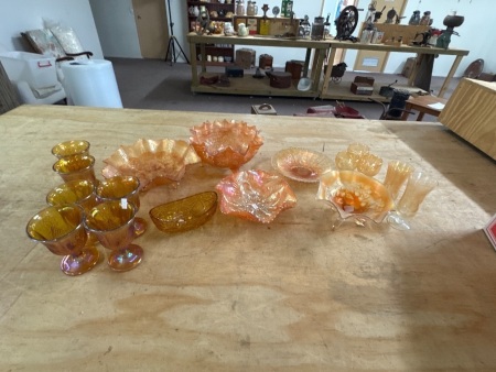 Mixed Marigold Carnival Glass Lot