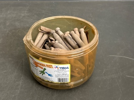 Lot of Vintage Wooden Clothes Pegs