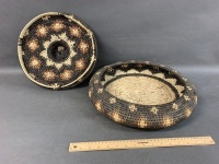 Large Flat Woven Lidded Basket - 2