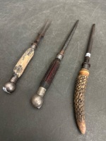 2x Antler Handled Steels + Carving Fork - 2