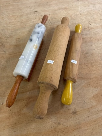 3 Various Rolling Pins 1 Stone