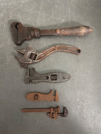 Lot of Various Adjustable Wrenches