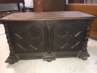 Antique Gothic Style Oak Coffer