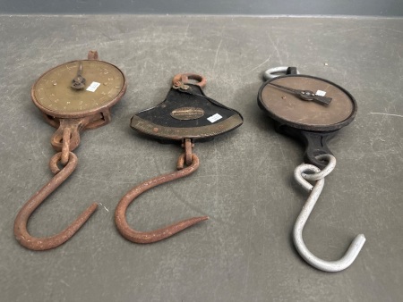 2 x Vintage Spring Scales - Inc Salters British - AJAX No.5 Australia and 1 x Salters Quadrant Balance