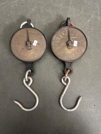 2 x Vintage Salters Spring Balance Scales - Made in England - 1 No.20
