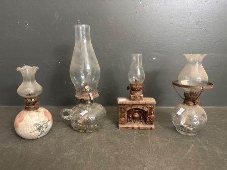 4 x Small Kerosene Lanterns