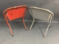 2 x Vintage Pressed Tin Sebel Chairs - 2