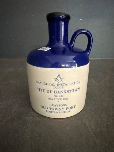Free Masons Inaugural Installation Lodge City of Bankstown 1987 Old Tawny Port unopened