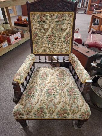 Antique Edwardian Style Grandfather Chair