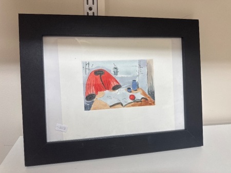 &nbsp;Pro Hart Hand Coloured Etching Print - Miners Crib Time