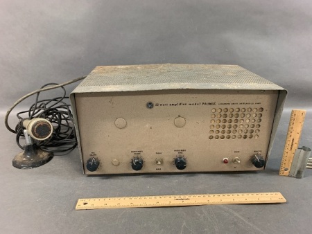 Vintage AWA 25 Watt Amplifier + Microphone