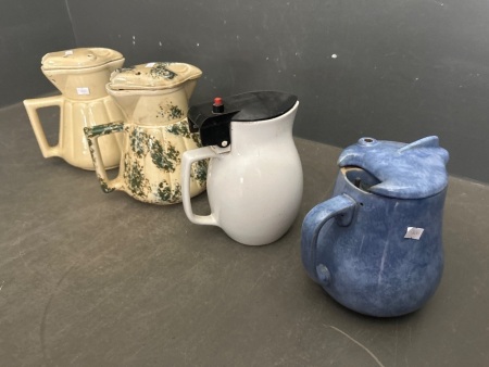 2 Hecla Electric Ceramic Jugs and 2 Unmarked Electric Ceramic Jugs