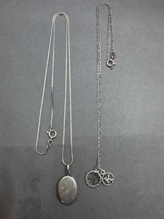 2 Mid Century Sterling Silver Necklaces
