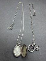 2 Mid Century Sterling Silver Necklaces - 3