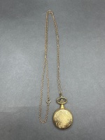 Pocket Watch Pendant on Chain - Possibly Gold