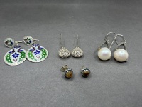 4 Fashion Earrings - 1 Marked 925
