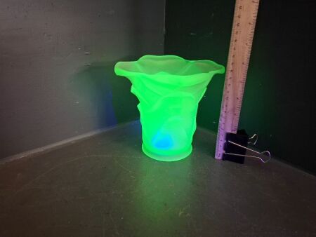 Frosted Uranium Glass Vase