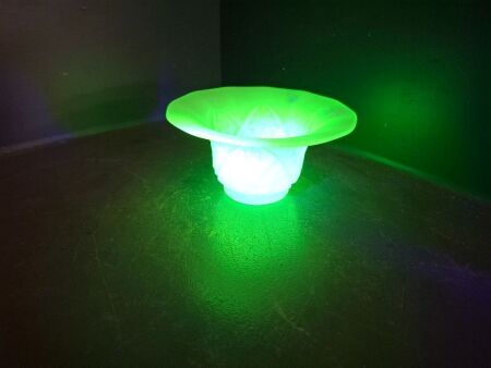 Art Deco Frosted Uranium Glass Vase