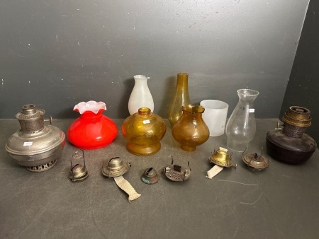 large lot of lantern parts - incs chimneys&nbsp;