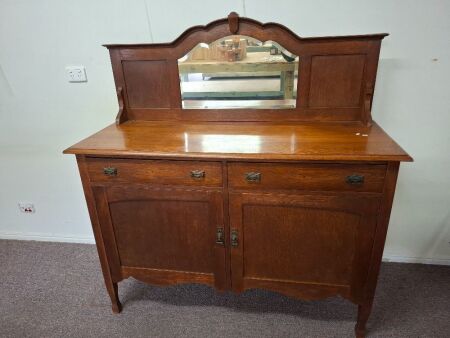 1930 Queensland Maple Mirror Backed Sideboard