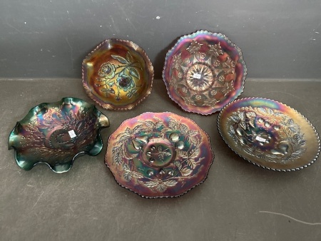 Selection of Iridescent Carnival Glass