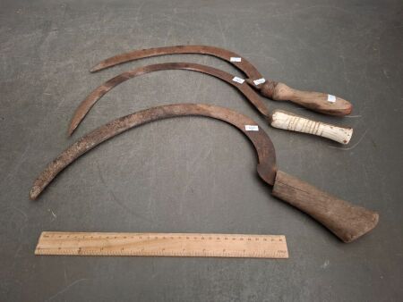 3 Vintage Sickles