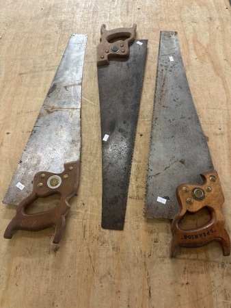 3 Various Sized Sellars & Co Sheffield Saws