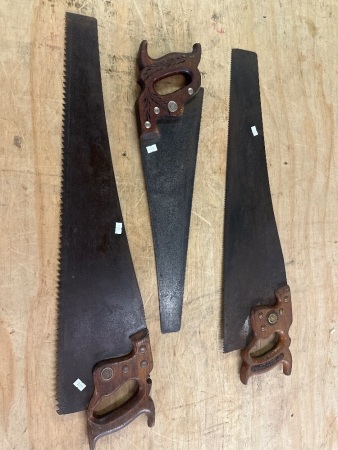 3 Various Sized Warranted Superior Saws