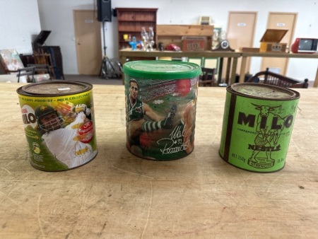 3 Vintage Milo Tins