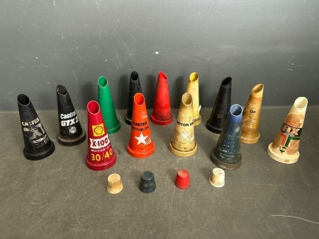 Large Selection of Oil Bottle Tops + 4 Dust Caps