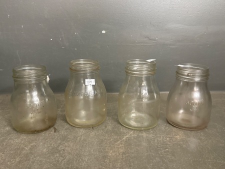 4 Oil Bottles (without lids) - 2 500ml NSW Bottles & 2 1PT Bottles