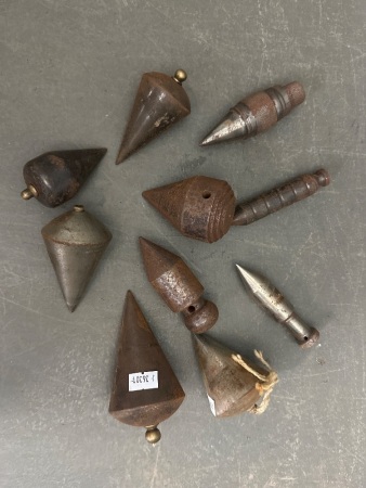 10 Old Plumb Bobs