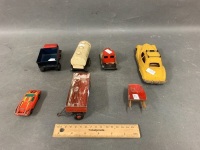 Collection of Vintage Triang Minic Toys inc. Liberty Taxi, Dairy Tanker, Tipper Truck + 3 Other Bits - 3