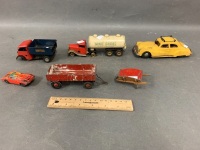 Collection of Vintage Triang Minic Toys inc. Liberty Taxi, Dairy Tanker, Tipper Truck + 3 Other Bits - 4