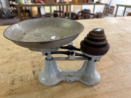 Vintage Balance Scale with Weights