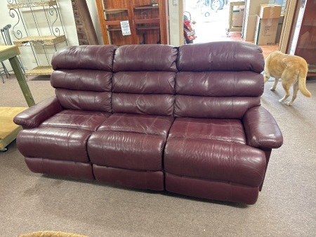 3 Seater Burgundy Leather Couch