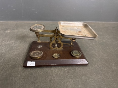 Vintage Postal Scales with 3 Weights