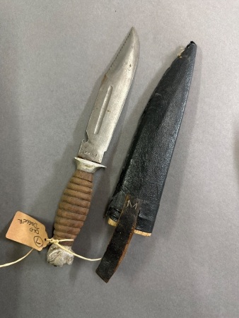 Vintage Dagger with Dogs Head in Sheath
