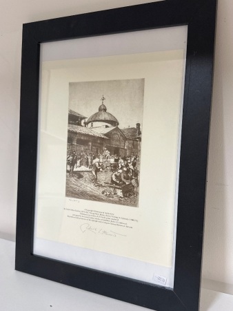 Sir Lionel Arthur Lindsay George Street Market Etching signed