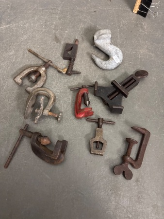 Box lot of Various Vintage Clamps